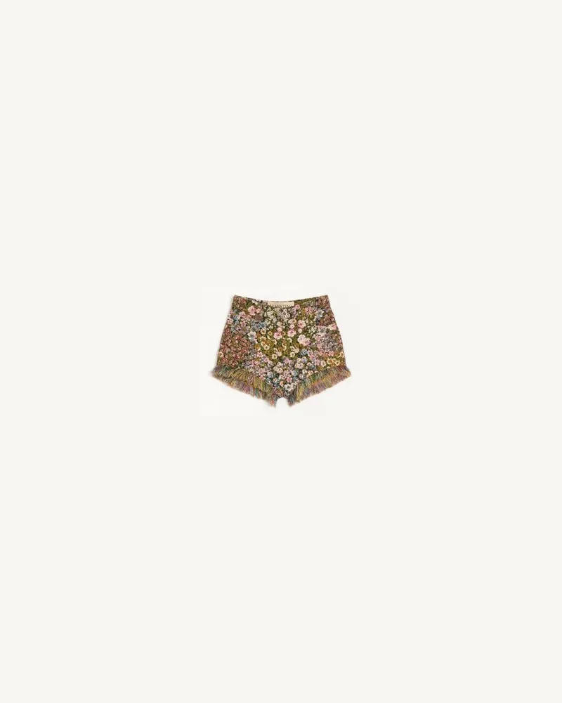 Valentino Garavani Shorts In Gobelin Apres L'Hiver Fiorellini Donna NERO/MULTICOLOR 40 