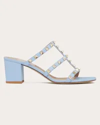 Valentino Garavani SANDALO SLIDER ROCKSTUD IN VITELLO 60MM Donna AZZURRO Azzurro