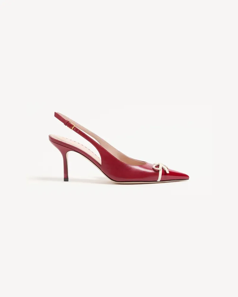 Valentino Garavani Décolleté Slingback Bepointy In Vernice E Capretto 80Mm Donna ROSSO/AVORIO Rosso