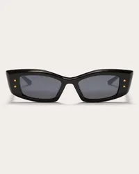 Valentino Garavani IV - OCCHIALE DA SOLE RETTANGOLARE IN ACETATO Donna NERO/GRIGIO SCURO Nero