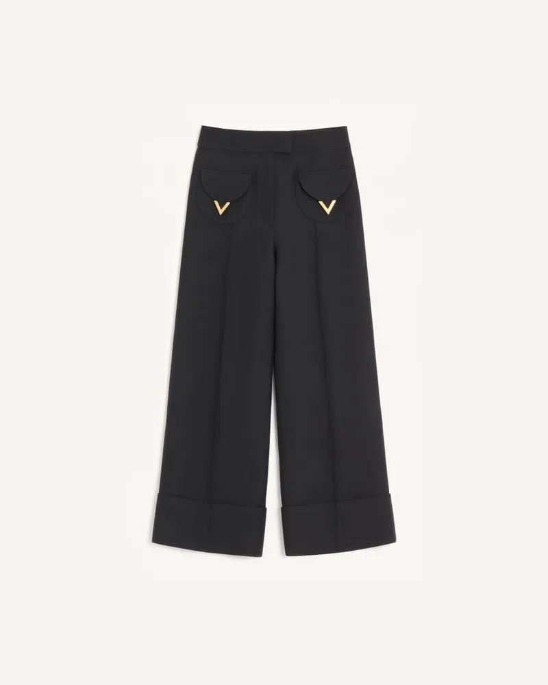 Valentino Garavani Pantaloni In Crepe Couture Donna NERO Nero
