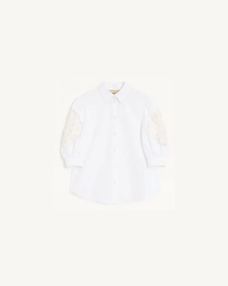 Valentino Garavani Camicia In Cotton Popeline Donna BIANCO Bianco