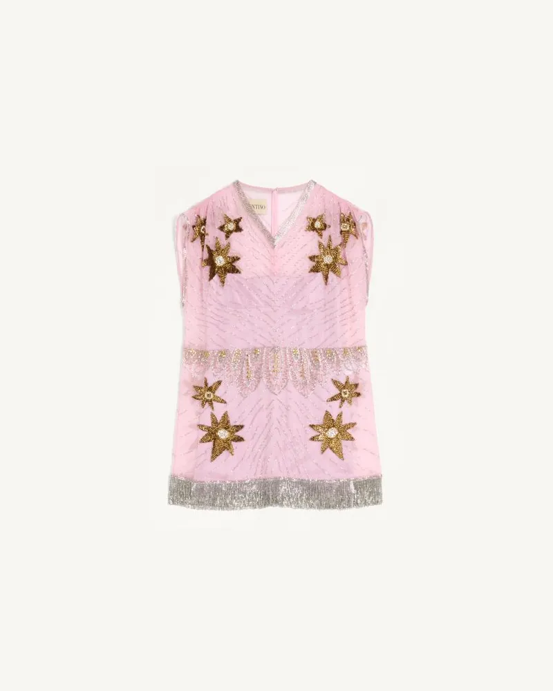 Valentino Garavani Abito Corto Ricamato Donna ROSA Rosa