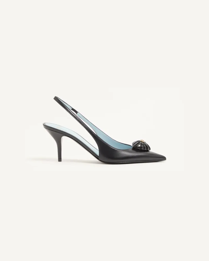 Valentino Garavani Décolleté Slingback Coeur Royal In Capretto 75Mm Donna NERO Nero
