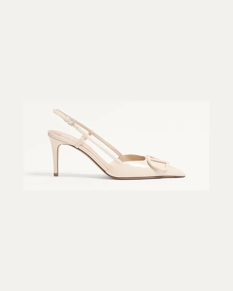 Valentino Garavani Décolleté Slingback VLogo Signature In Vernice 80Mm Donna LIGHT IVORY Light