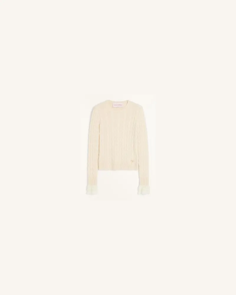 Valentino Garavani Maglia In Cashmere Donna BETULLA/AVORIO L 