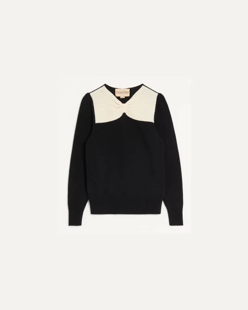 Valentino Garavani Maglia In Lana Donna NERO/AVORIO Nero