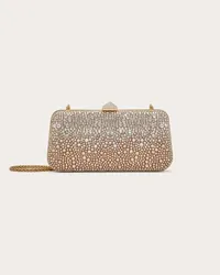 Valentino Garavani MINAUDIERE CARRY SECRETS CON STRASS Donna BEIGE/CRYSTAL Beige