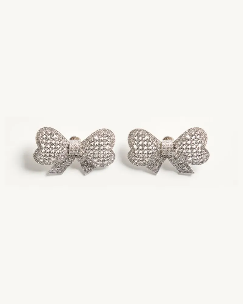 Valentino Garavani Orecchini Trop Chou in Metallo e Cristalli Swarovski Donna PALLADIO/CRYSTAL Palladio