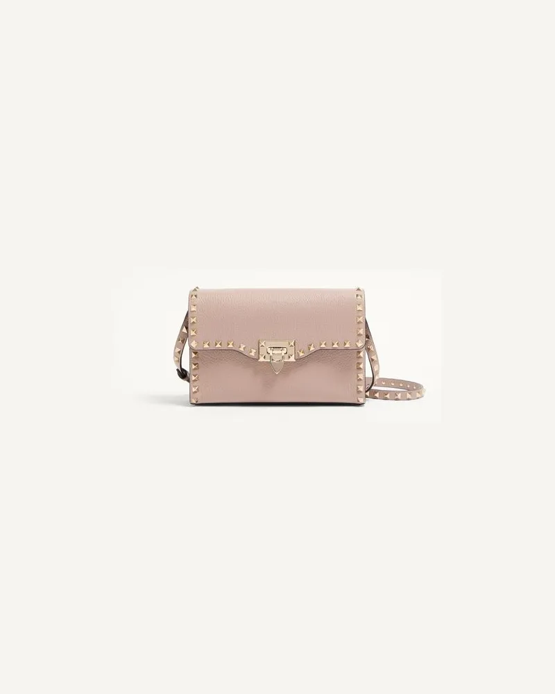 Valentino Garavani Borsa Piccola A Tracolla Rockstud In Vitello Granato Donna POUDRE UNI 