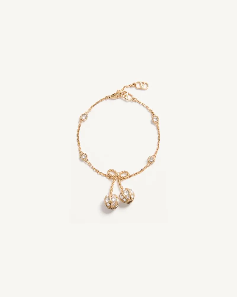 Valentino Garavani Bracciale Cherrifyc In Metallo E Cristalli Swarovski Donna ORO/CRYSTAL Oro