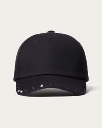 Valentino Garavani CAPPELLO BASEBALL ROCKSTUD IN COTONE CON APPLICAZIONE STUD Uomo NAVY Navy