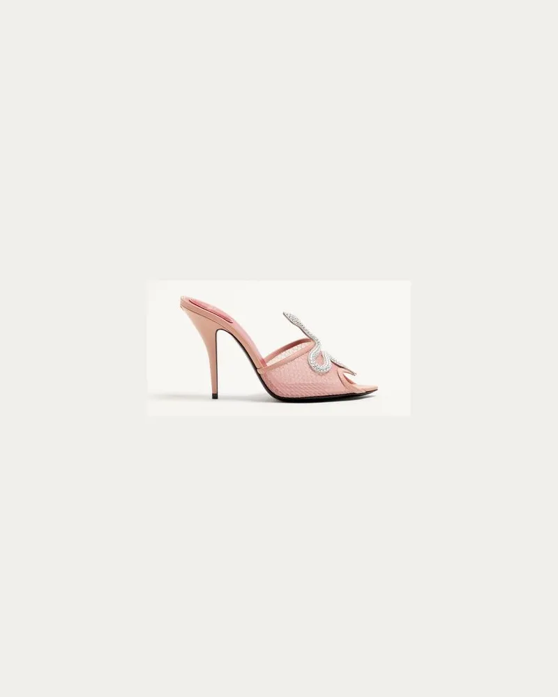 Valentino Garavani Sandalo Slide Coeur Vipère In Rete 105Mm Donna ROSA 36 