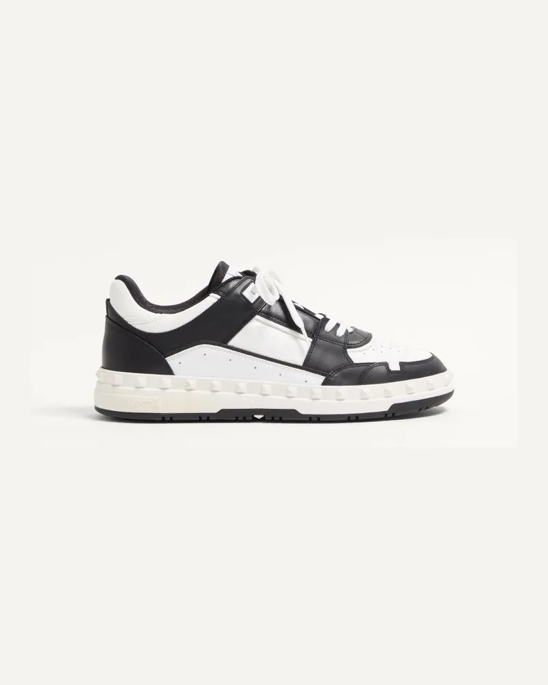 Valentino Garavani Sneaker Low Top Freedots In Vitello Uomo NERO/BIANCO Nero