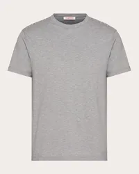 Valentino Garavani T-SHIRT GIROCOLLO IN COTONE CON CABOCHONS Uomo GRIGIO Grigio