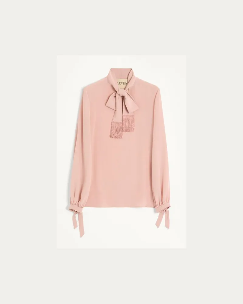 Valentino Garavani Top In Crepe De Chine Donna ROSA ANTICO Rosa