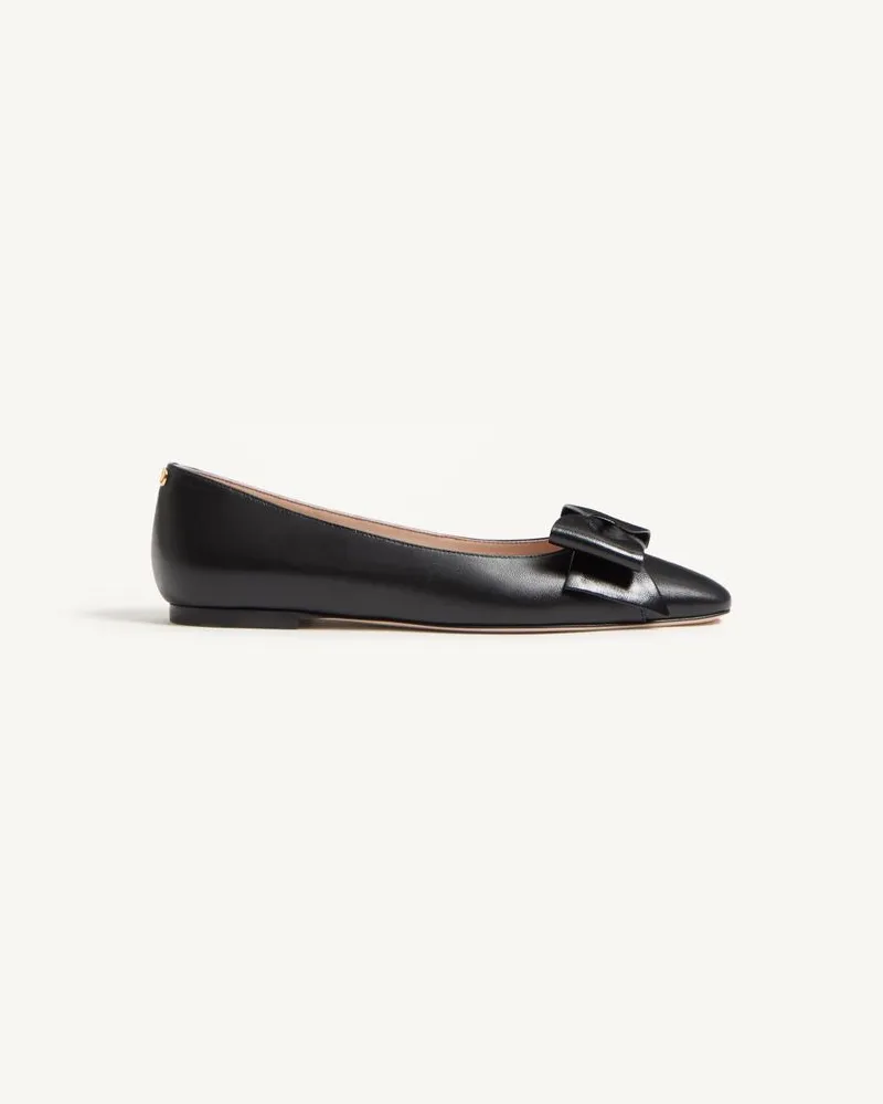 Valentino Garavani Ballerina Bowow In Capretto Donna NERO Nero