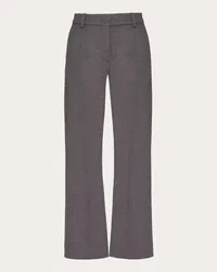 Valentino Garavani PANTALONI IN COMPACT DRAP Donna GRIGIO SCURO Grigio