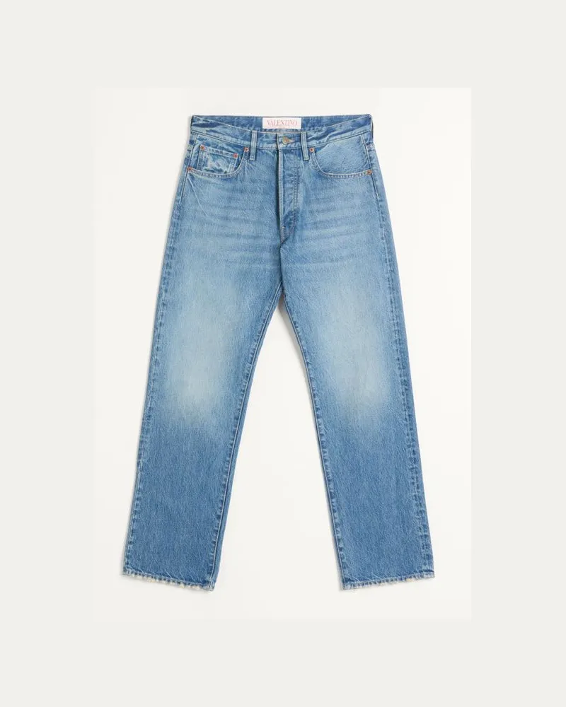 Valentino Garavani Pantalone In Denim Uomo BLU Blu