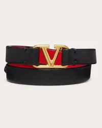 Valentino Garavani BRACCIALE VLOGO SIGNATURE IN VITELLO A DOPPIO GIRO Donna NERO/ROUGE PUR Nero