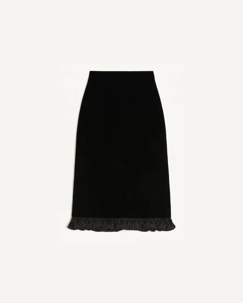 Valentino Garavani Gonna In Velluto Sable' Donna NERO Nero