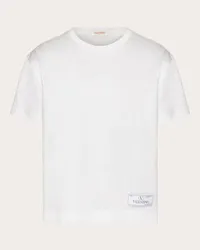 Valentino Garavani T-SHIRT IN COTONE CON ETICHETTA SARTORIALE MAISON VALENTINO Uomo BIANCO Bianco