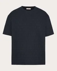 Valentino Garavani T-SHIRT IN COTONE CON STAMPA TOILE ICONOGRAPHE Uomo NAVY Navy