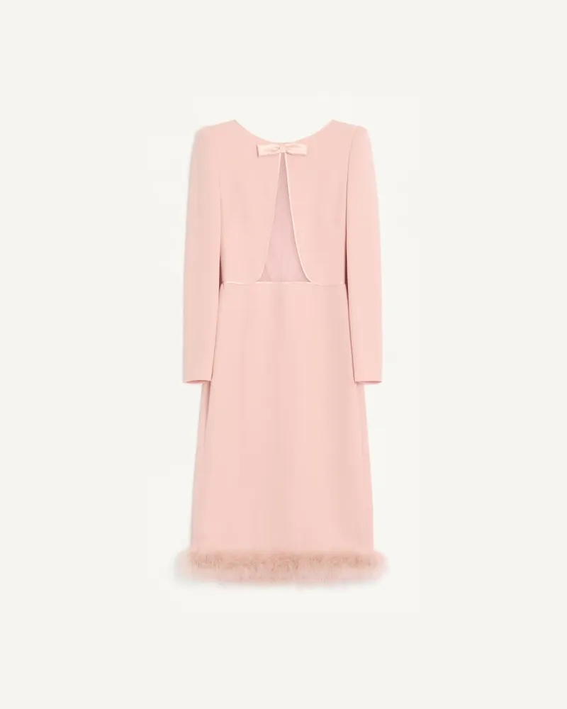 Valentino Garavani Abito Midi In Cady Couture Con Piume Donna ROSE Rose