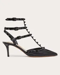 Valentino Garavani DÉCOLLETÉ ROCKSTUD IN VERNICE CON CINTURINI E BORCHIE IN TONO 65MM Donna NERO Nero