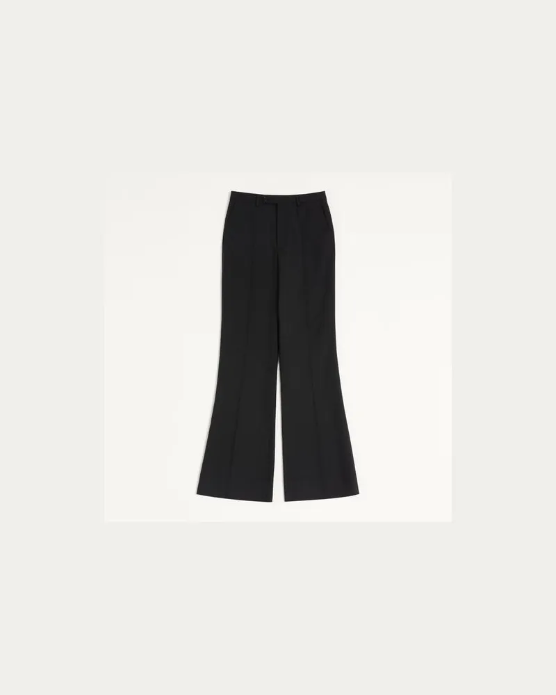 Valentino Garavani Pantalone Valentino In Gabardina Di Nylon Con Piega Da Stiro Uomo NERO 56 