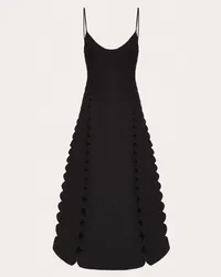 Valentino Garavani ABITO MIDI IN CREPE COUTURE RICAMATO Donna NERO Nero