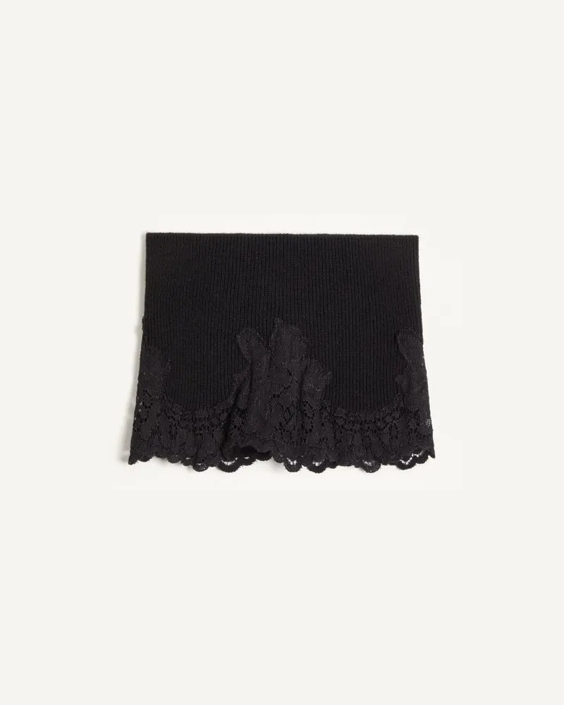 Valentino Garavani Fascia VLogo Signature In Cachemire E Pizzo Donna NERO Nero