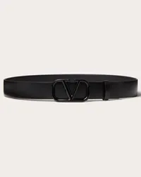 Valentino Garavani CINTURA VLOGO SIGNATURE IN VITELLO LUCIDO 30 MM Donna NERO Nero