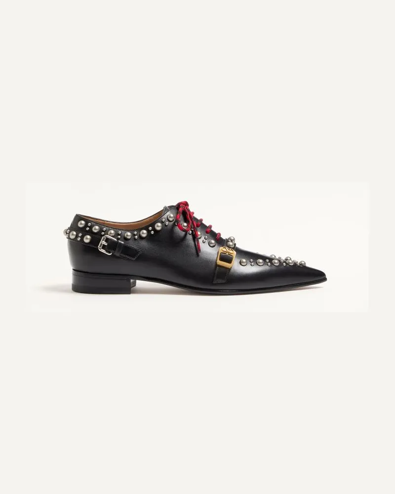 Valentino Garavani Derby Mockers In Vitello Uomo NERO Nero