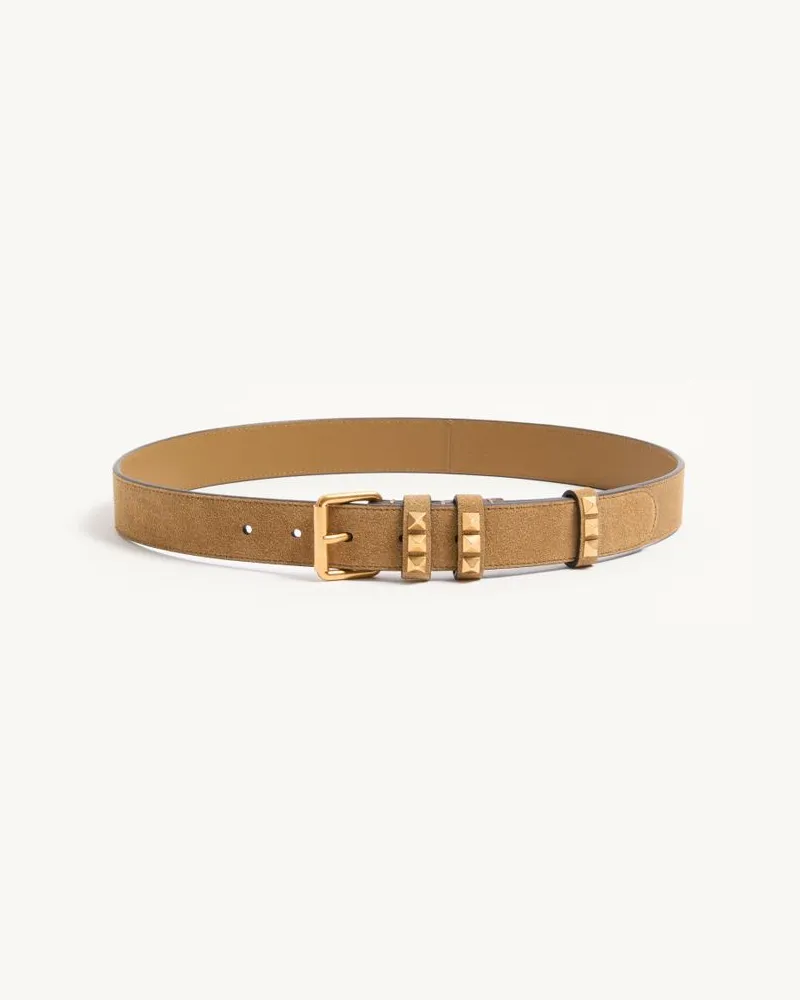 Valentino Garavani Cintura Flaneuse In Suede 30 mm Donna HAVANA BEIGE Havana