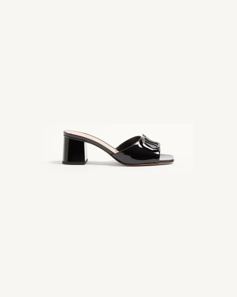 Valentino Garavani Sandalo Slide VLogo Signature In Vernice 60Mm Donna NERO Nero