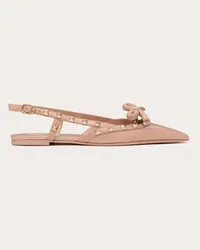 Valentino Garavani BALLERINA SLINGBACK ROCKSTUD BOW IN VERNICE Donna ROSE CANNELLE Rose