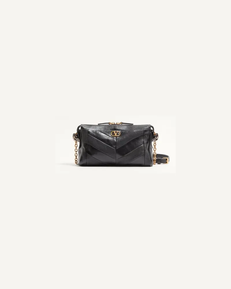 Valentino Garavani Borsa A Tracolla Piccola Valentino Garavani Panthea In Nappa Motivo Chevron Donna NERO UNI 