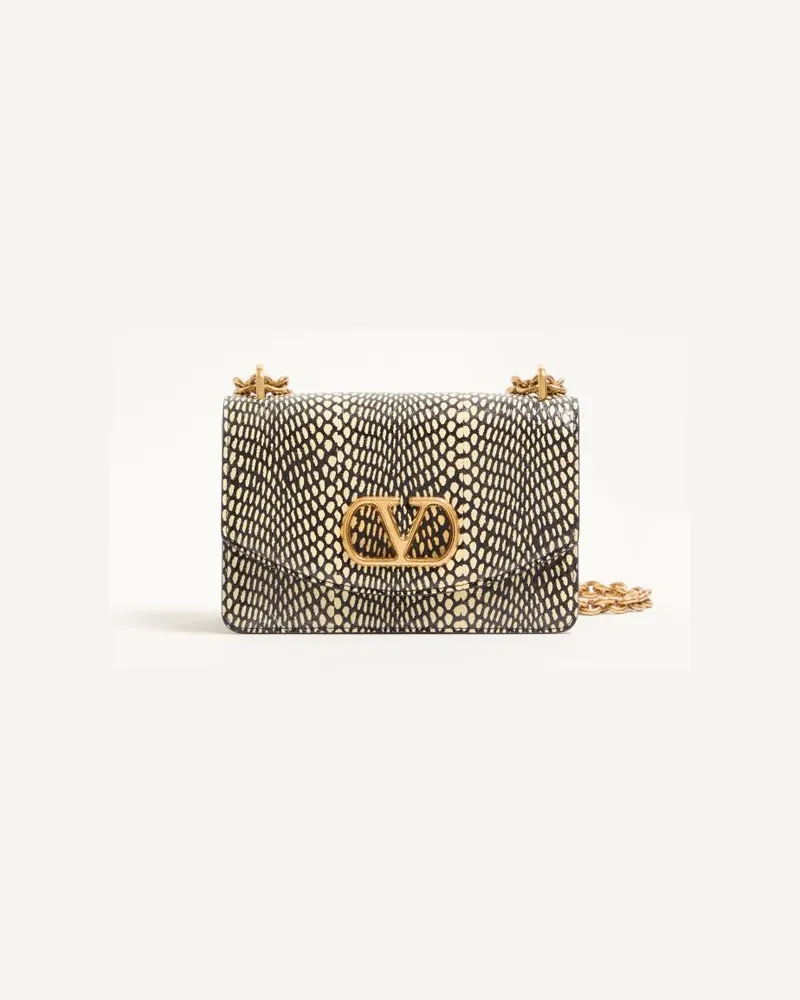 Valentino Garavani Borsa a spalla Valentino Garavani Vain in pelle di Elaphe stampa cobra Donna AVORIO/NERO Avorio