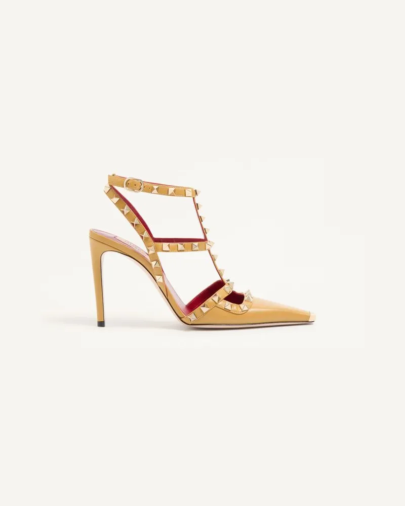 Valentino Garavani Décolleté Rockstud In Capretto 100Mm Donna OCRA Ocra