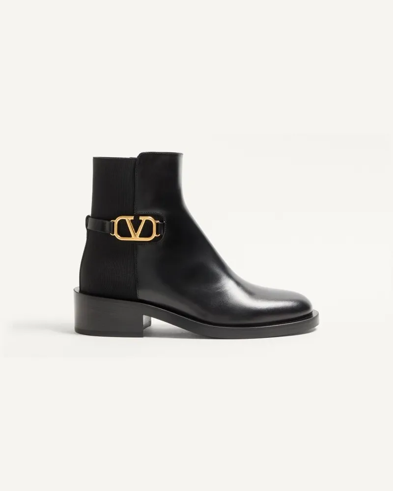 Valentino Garavani Stivaletto VLogo Signature In Vitello 30Mm Donna NERO Nero