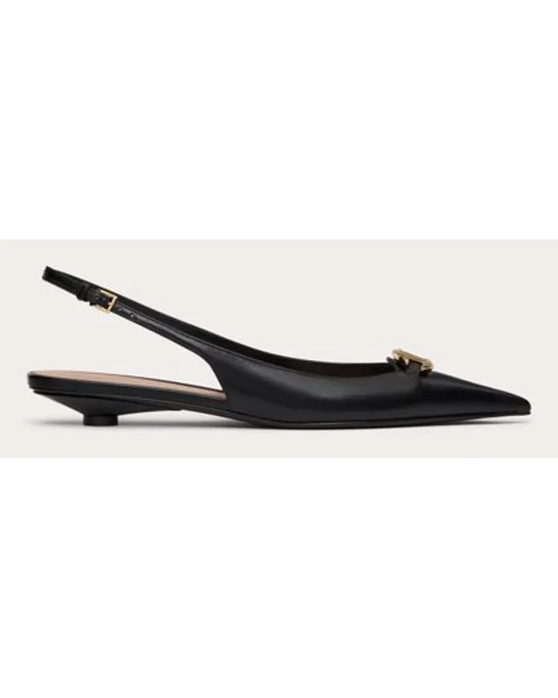 Valentino Garavani BALLERINA SLINGBACK VLOGO THE BOLD EDITION IN VITELLO 20MM Donna NERO Nero