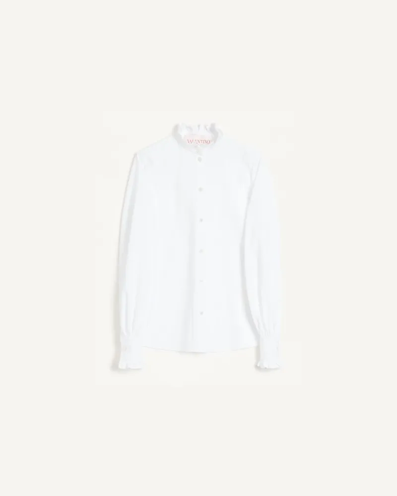 Valentino Garavani Camicia In Cotton Popeline Donna BIANCO Bianco