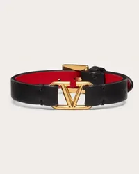 Valentino Garavani BRACCIALE VLOGO SIGNATURE IN VITELLO Donna NERO/ROUGE PUR Nero