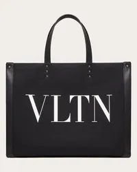 Valentino Garavani BORSA SHOPPING MEDIA VLTN IN CANVAS Uomo NERO Nero