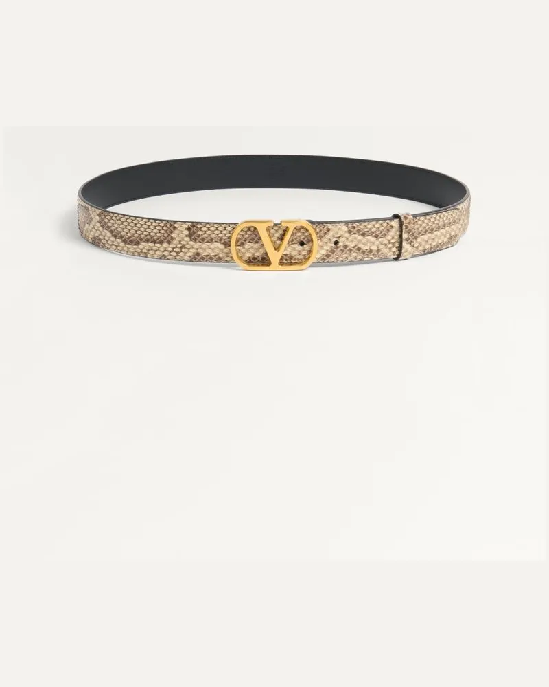 Valentino Garavani Cintura VLogo Signature In Pitone 30 Mm Donna CREMA Crema