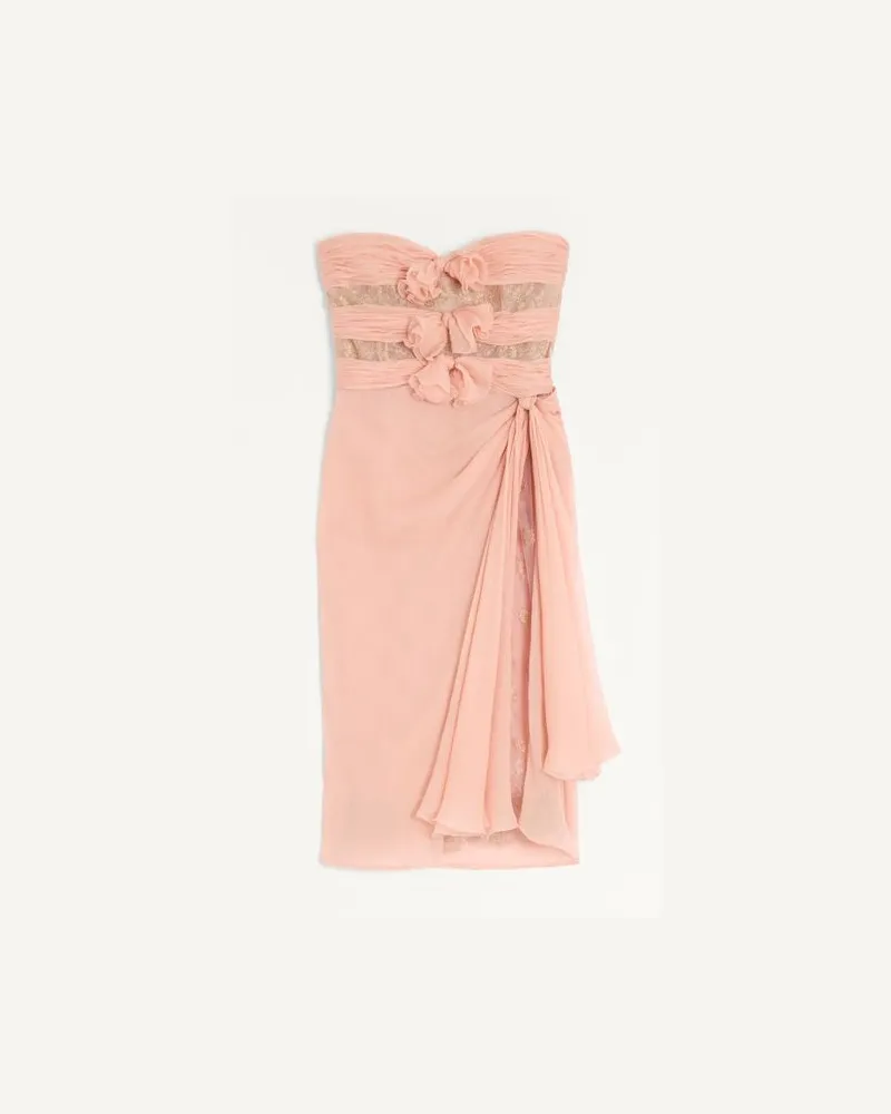 Valentino Garavani Abito In Chiffon Crepponne Donna SWIRL PINK/ORO Swirl