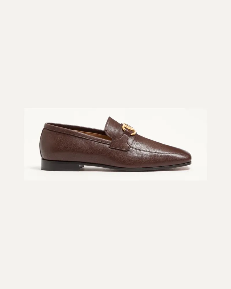 Valentino Garavani Mocassino VLogo Signature in capretto Uomo MARRONE Marrone