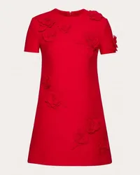 Valentino Garavani ABITO CORTO IN CREPE COUTURE RICAMATO Donna ROSSO Rosso