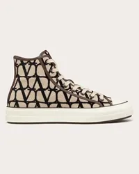 Valentino Garavani SNEAKER HIGH-TOP TOTALOOP TOILE ICONOGRAPHE Uomo BEIGE/NERO Beige